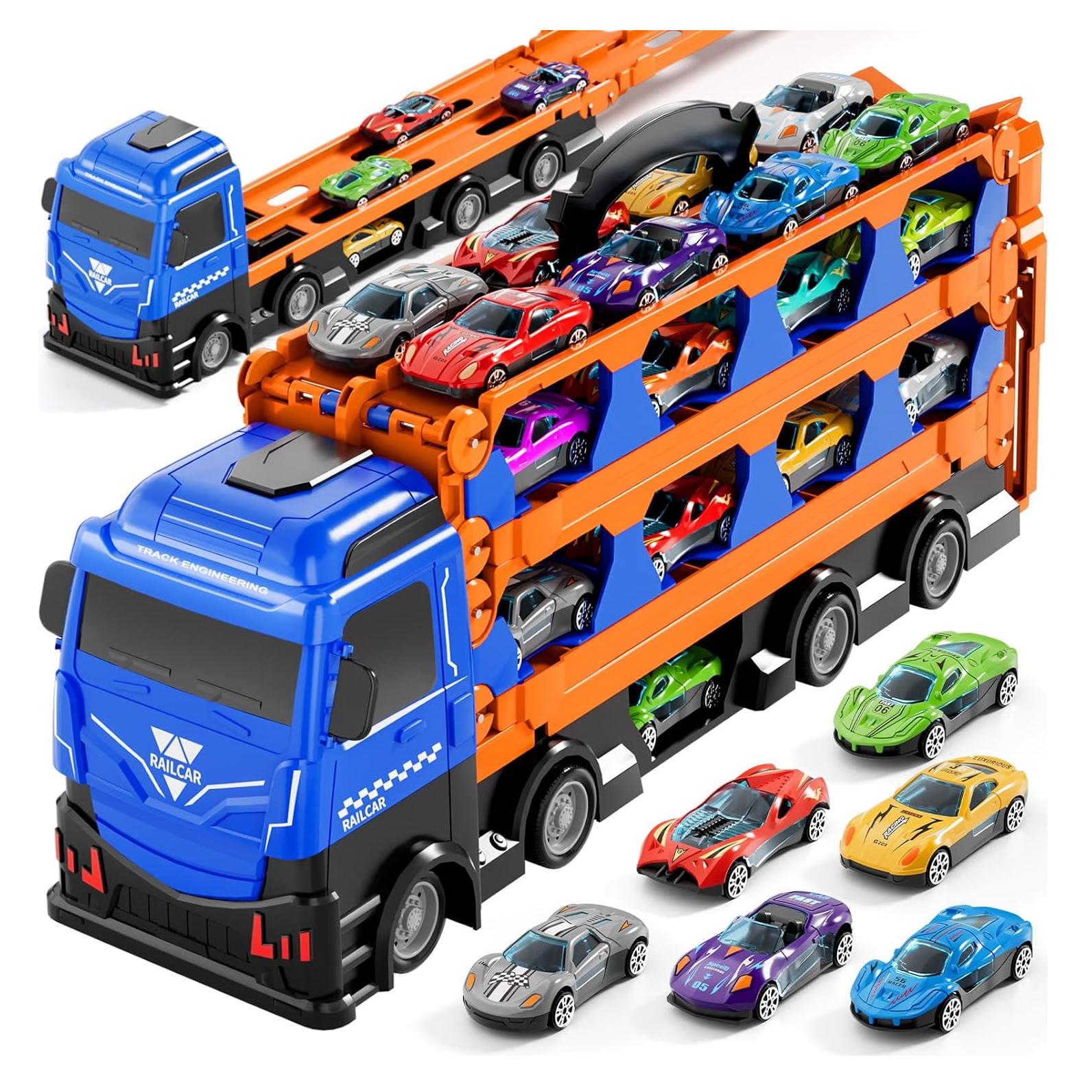 Camión de Transporte con 24 Coches de Metal - Juguete 78 cm