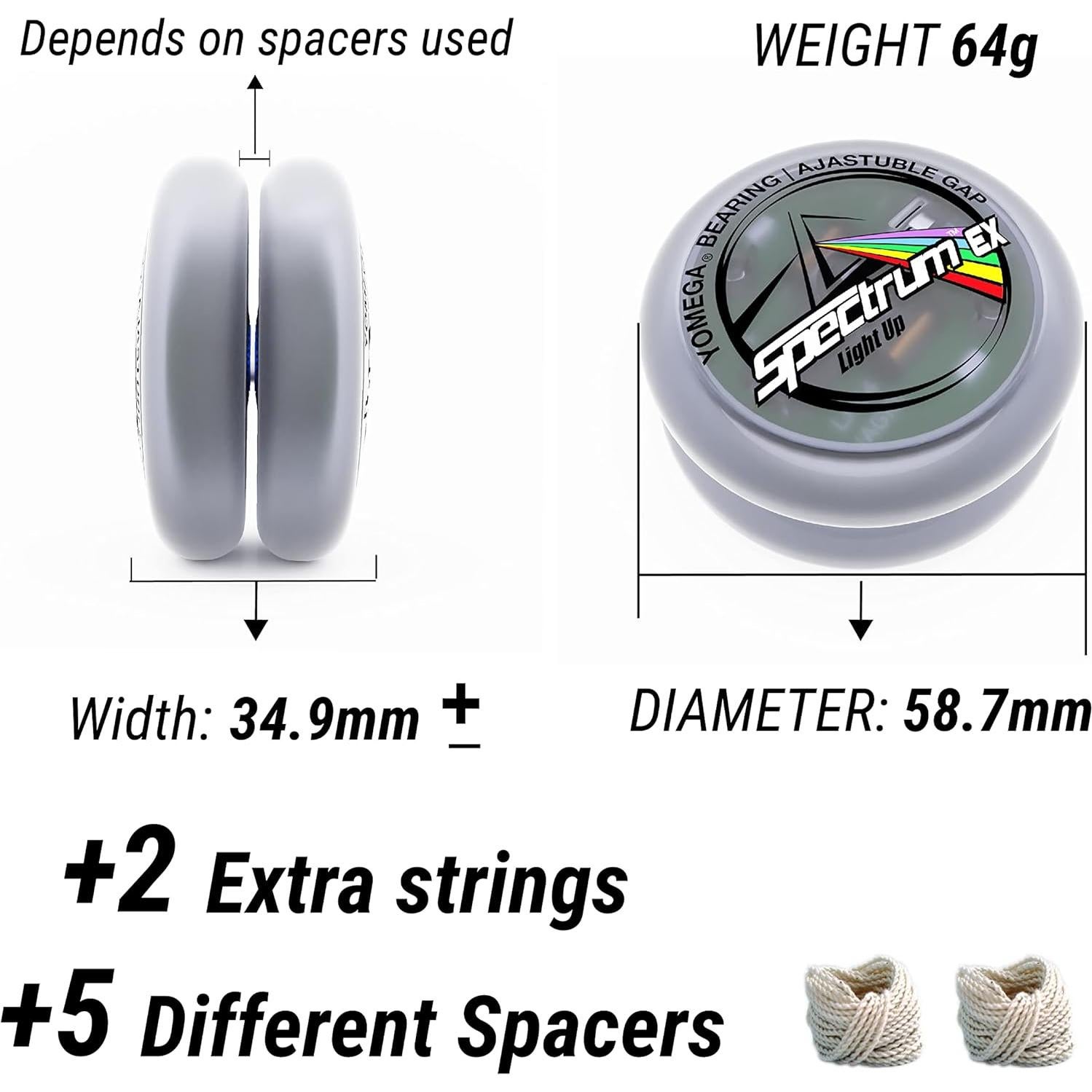 Yomega Spectrum EX Yo-Yo LED Multicolor + 5 Espaciadores