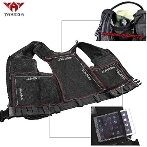 Chaleco Táctico vAv YAKEDA Ajustable Transpirable Negro