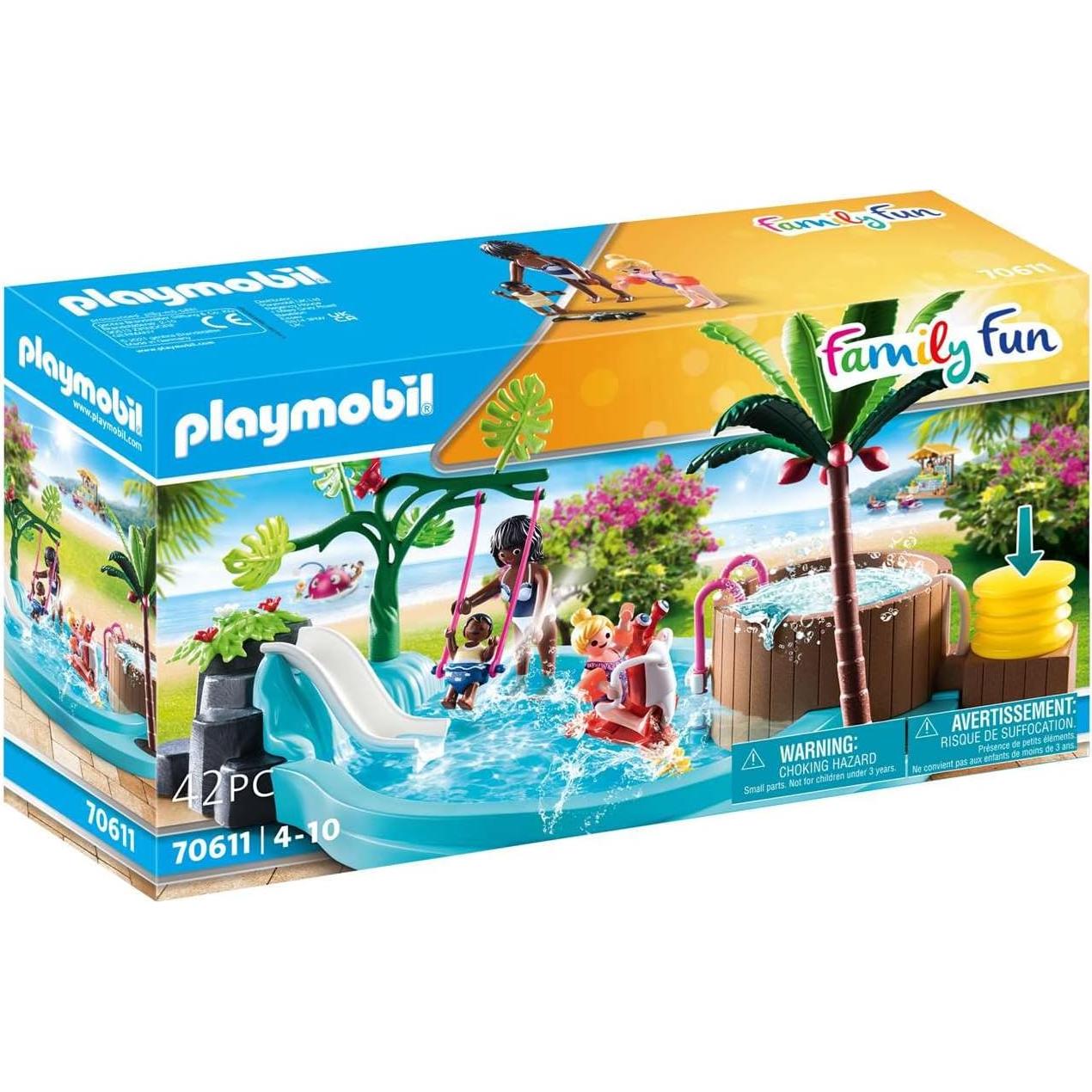 Piscina Infantil PLAYMOBIL 70611 con Tobogán y Jacuzzi