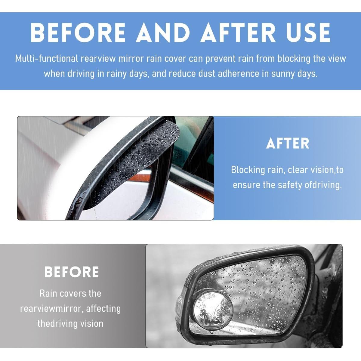 2 Protectores de Lluvia Gasedin para Espejos Retrovisores Auto