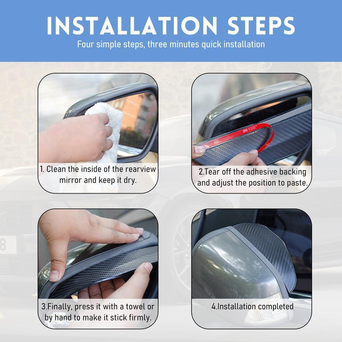 2 Protectores de Lluvia Gasedin para Espejos Retrovisores Auto