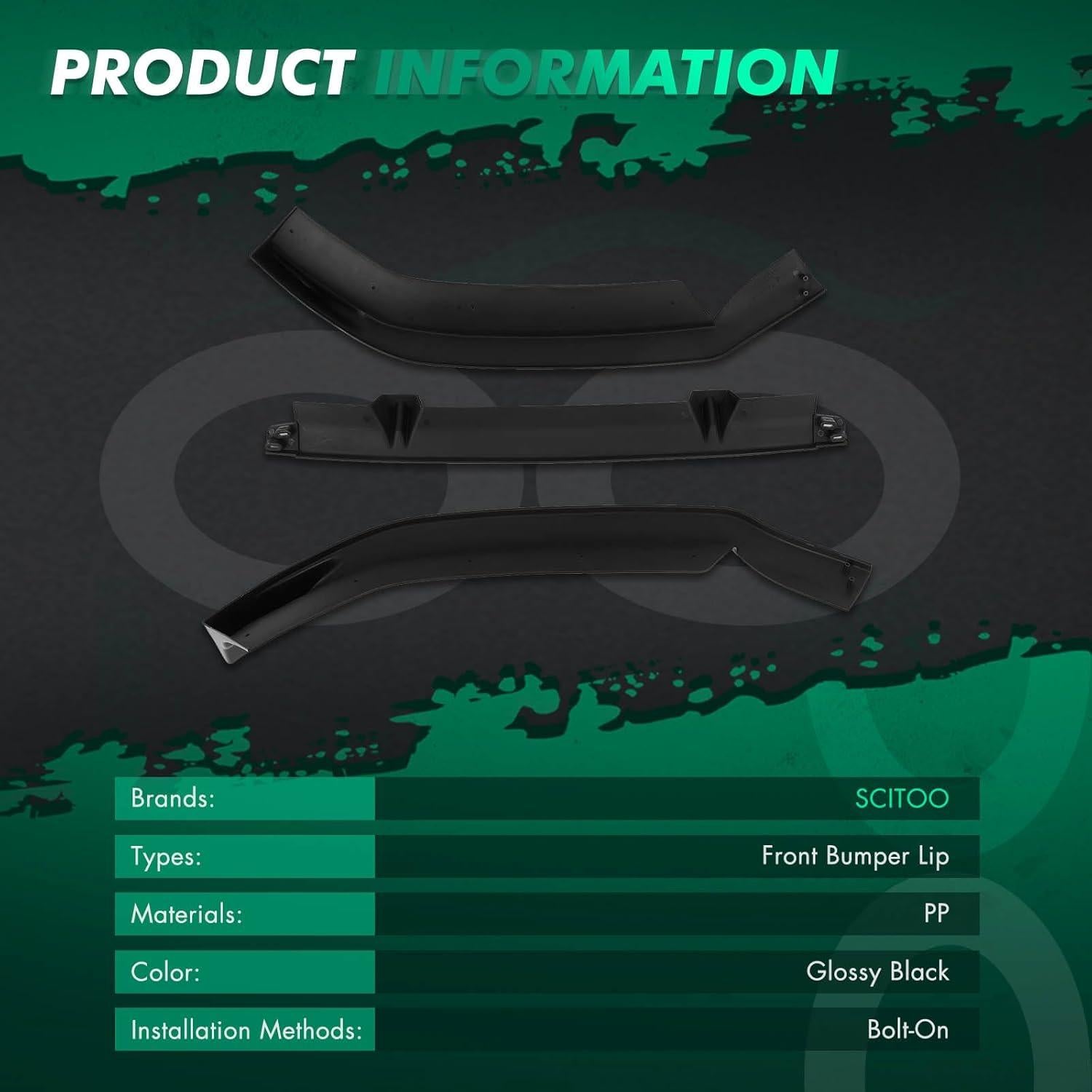 Spoiler Frontal SCITOO para Audi A4 2013-2016 Color Negro