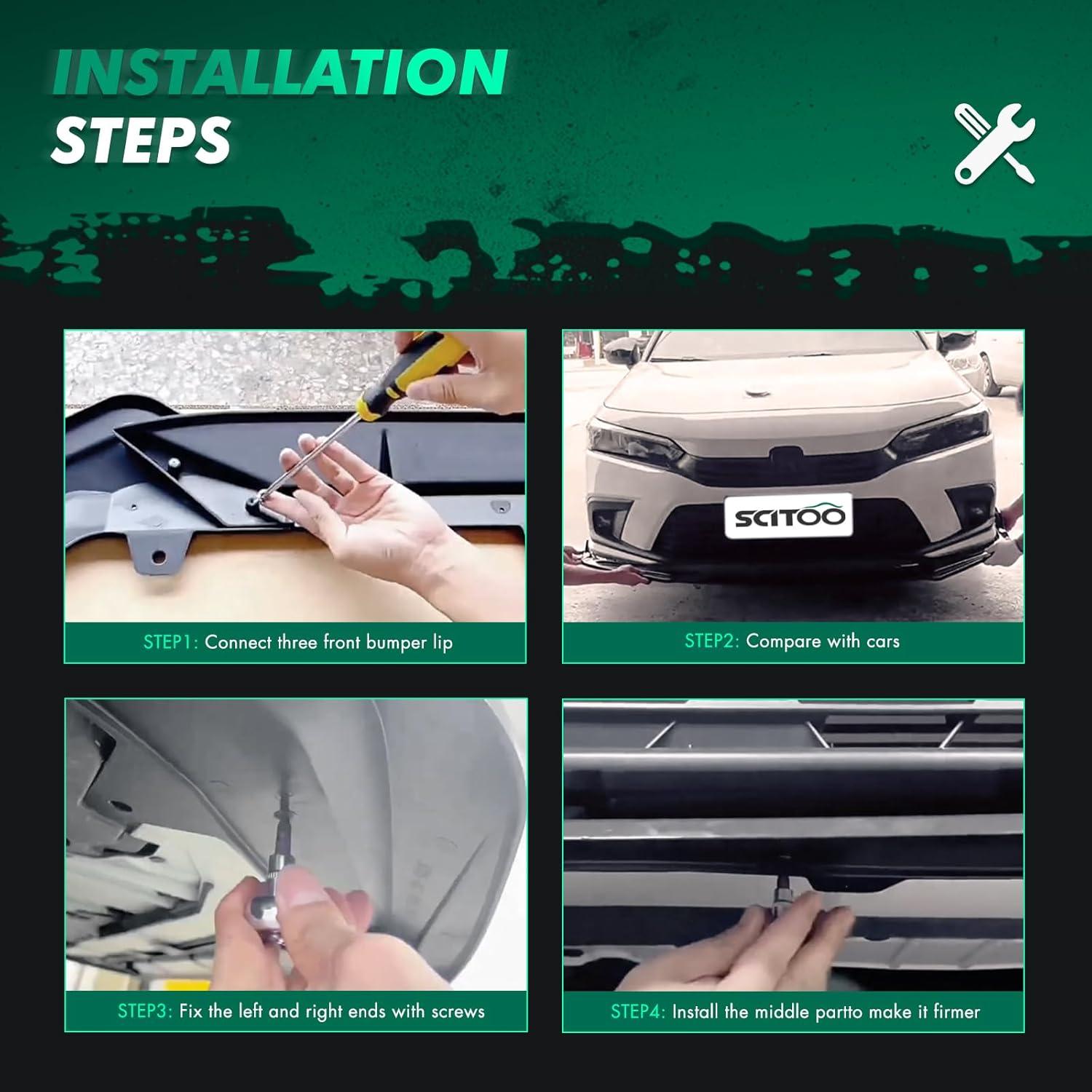 Spoiler Frontal SCITOO para Audi A4 2013-2016 Color Negro