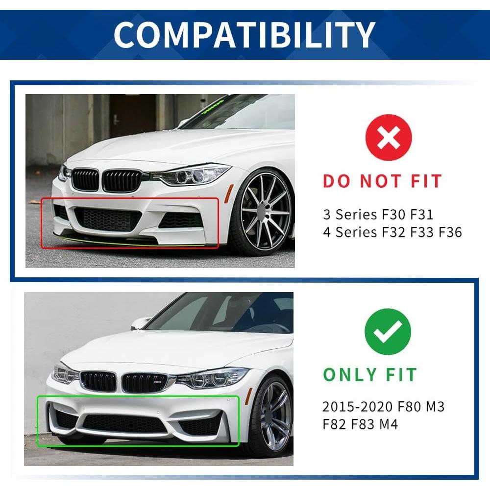 Labio Frontal BMW M3 M4 2015-2020 XPHAZZ ABS Negro Brillante