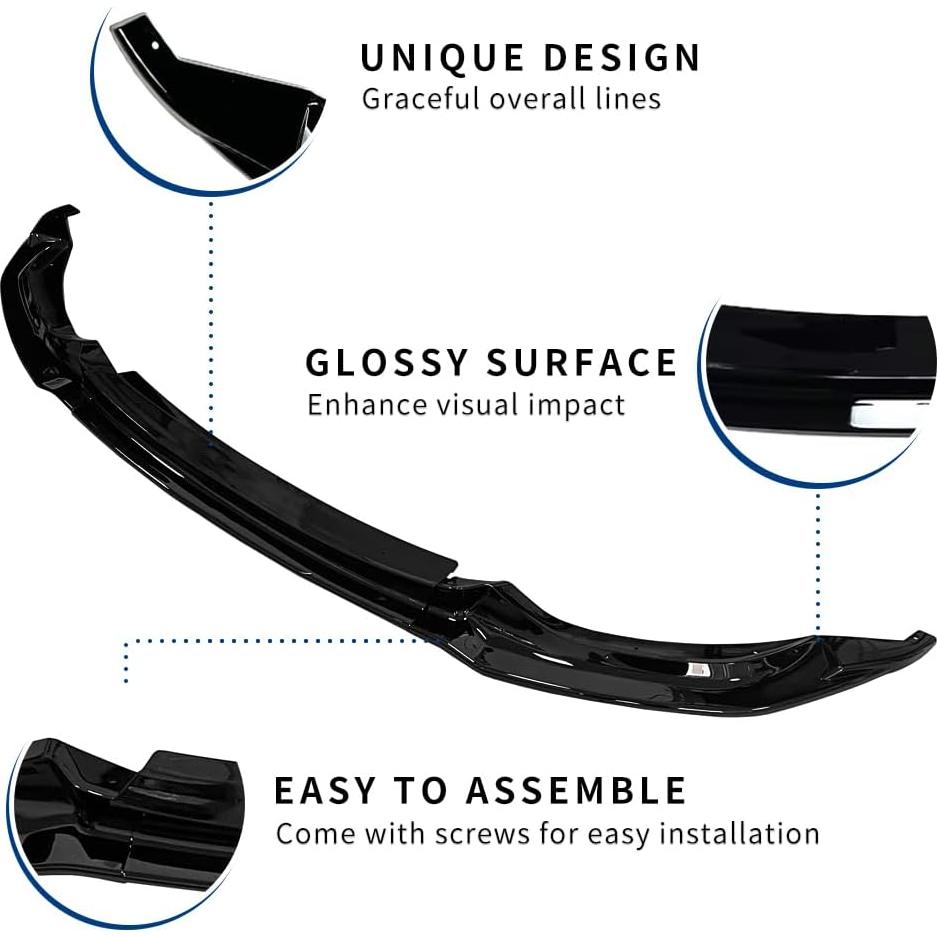 Labio Frontal BMW M3 M4 2015-2020 XPHAZZ ABS Negro Brillante