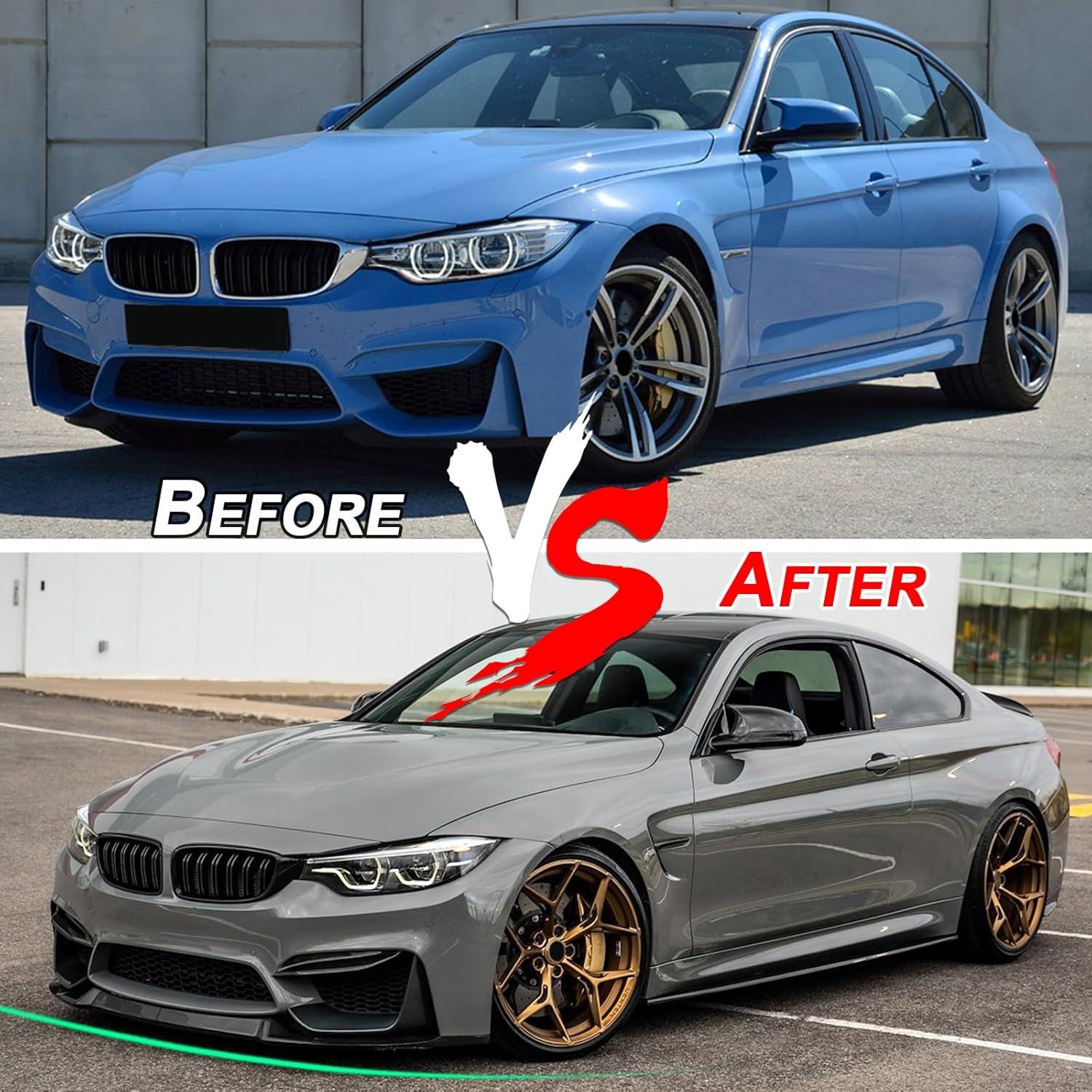 Lip Spoiler Parachoques Frontal KHK para BMW M3 F80 F82 F83 M4 2015-2020