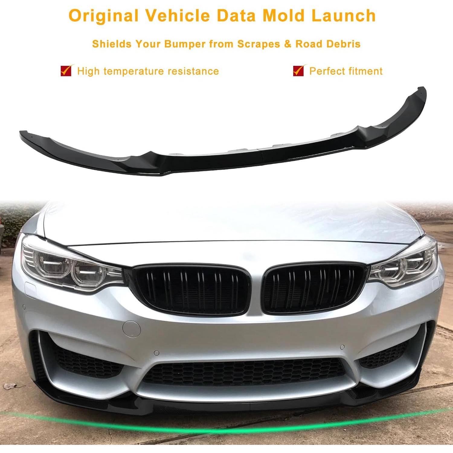 Lip Spoiler Parachoques Frontal KHK para BMW M3 F80 F82 F83 M4 2015-2020
