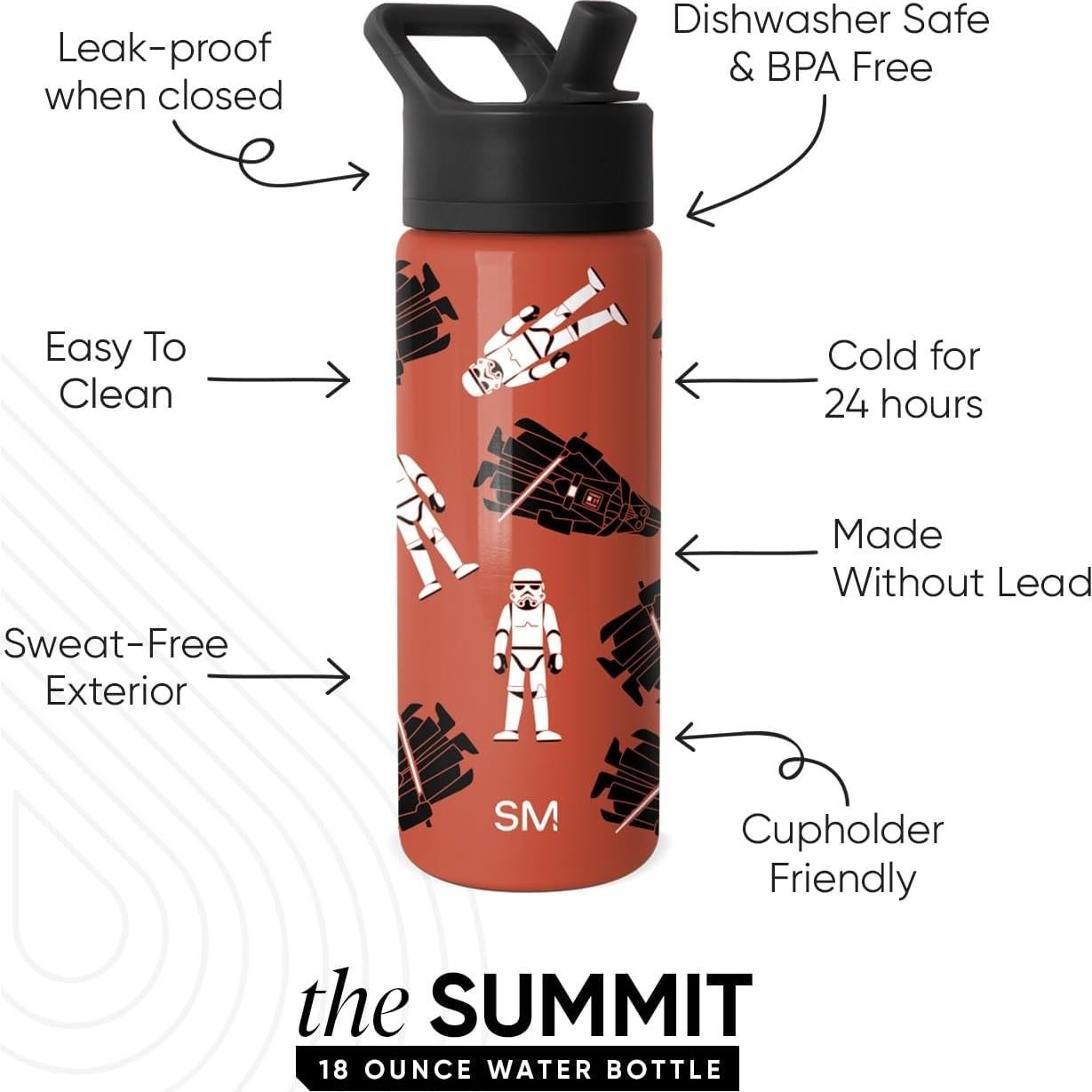 Botella de Agua Aislada Simple Modern 532 ml Star Wars