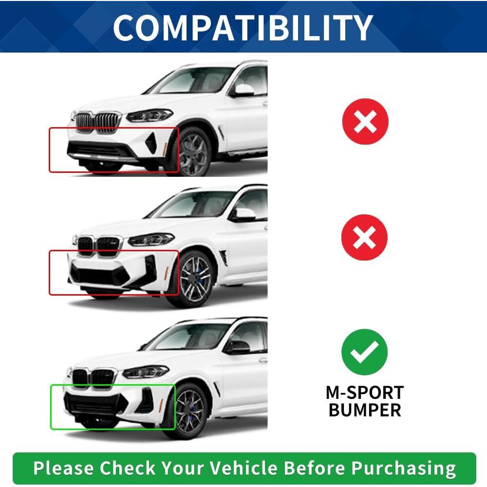 Labio Frontal BMW X3 G01 X4 G02 M-Sport ABS Negro Brillante