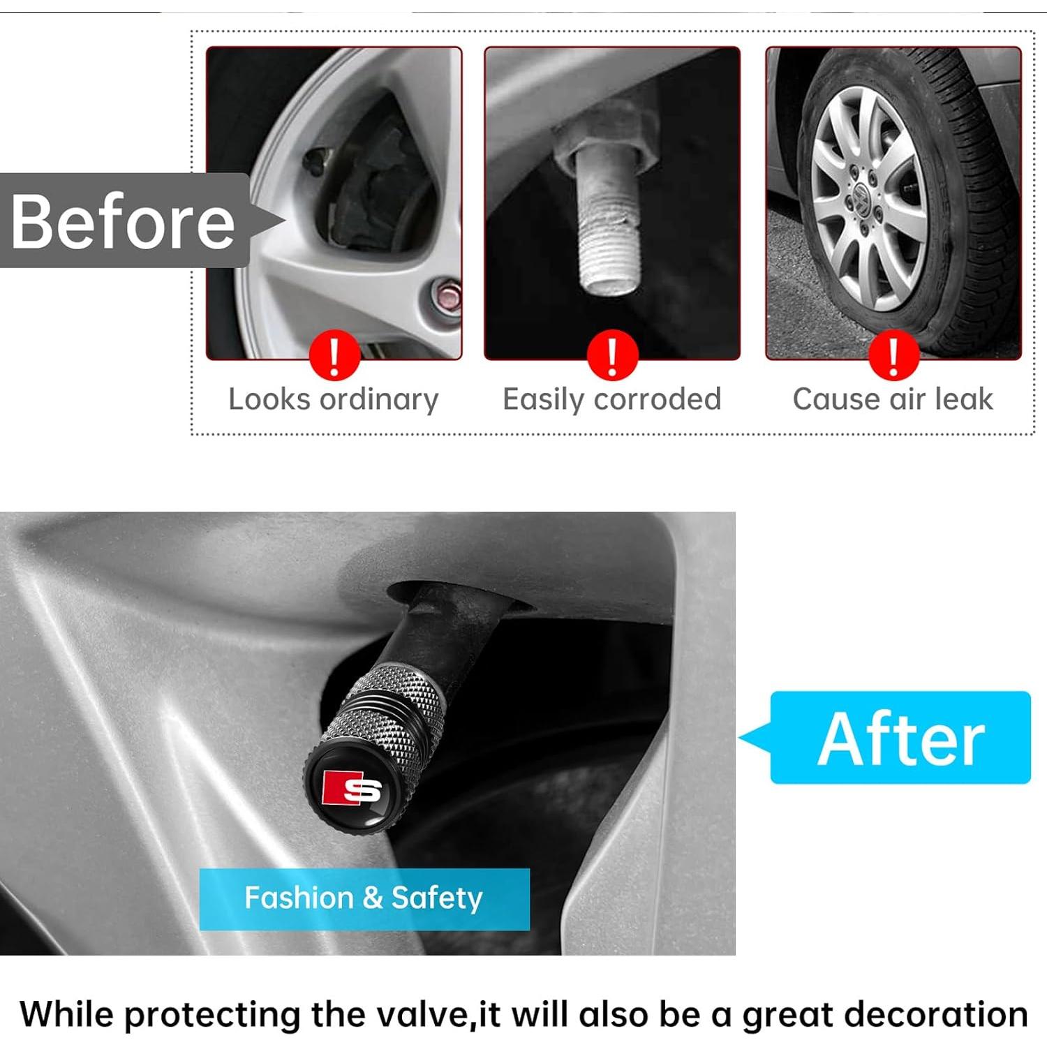 Tapa de Válvula de Neumático Genérico 4 Pack Negro