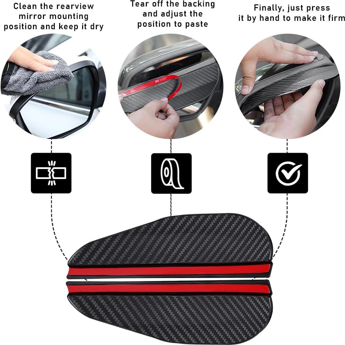 2 Protectores de Lluvia para Espejos Laterales Ohleats - Fibra de Carbono