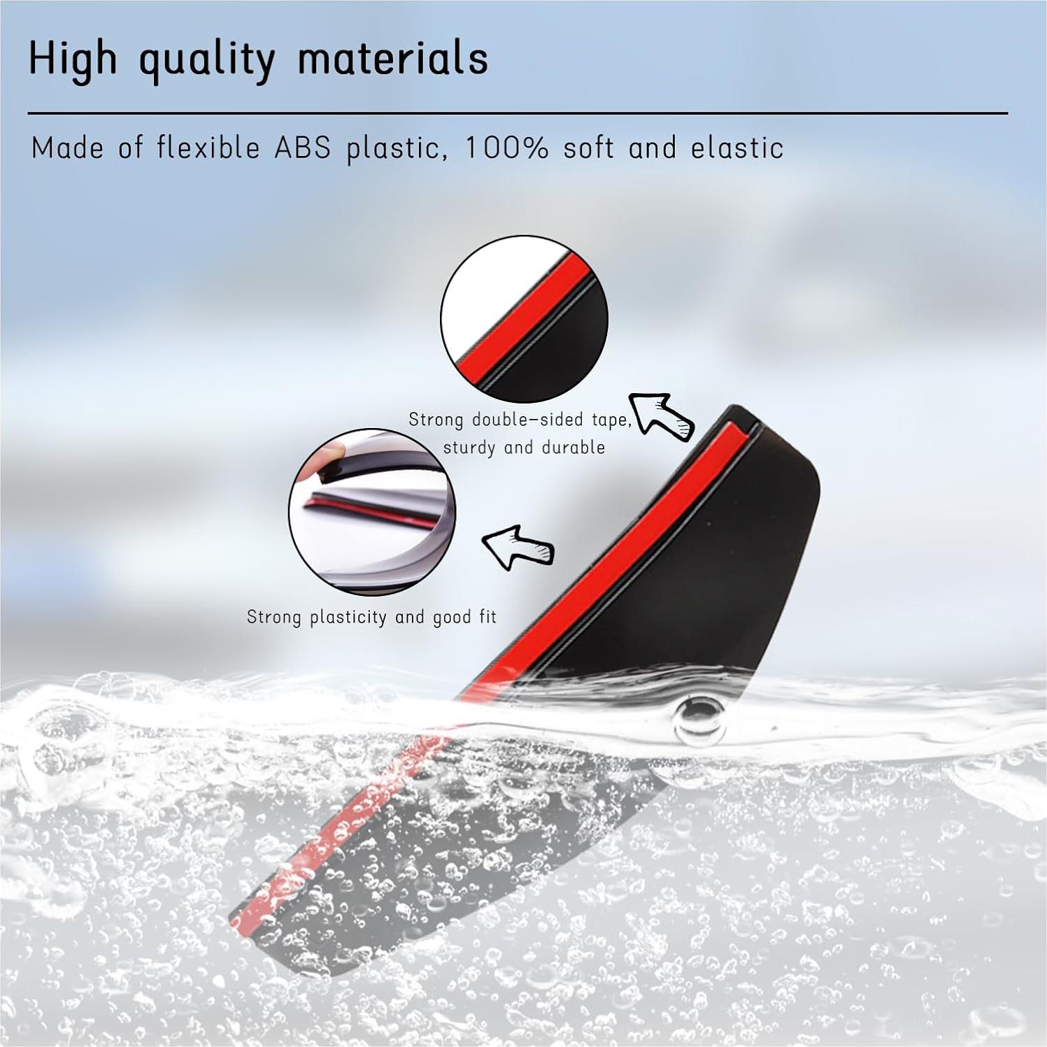 Protector de Lluvia para Espejo de Auto Dickno 2 PCS Negro