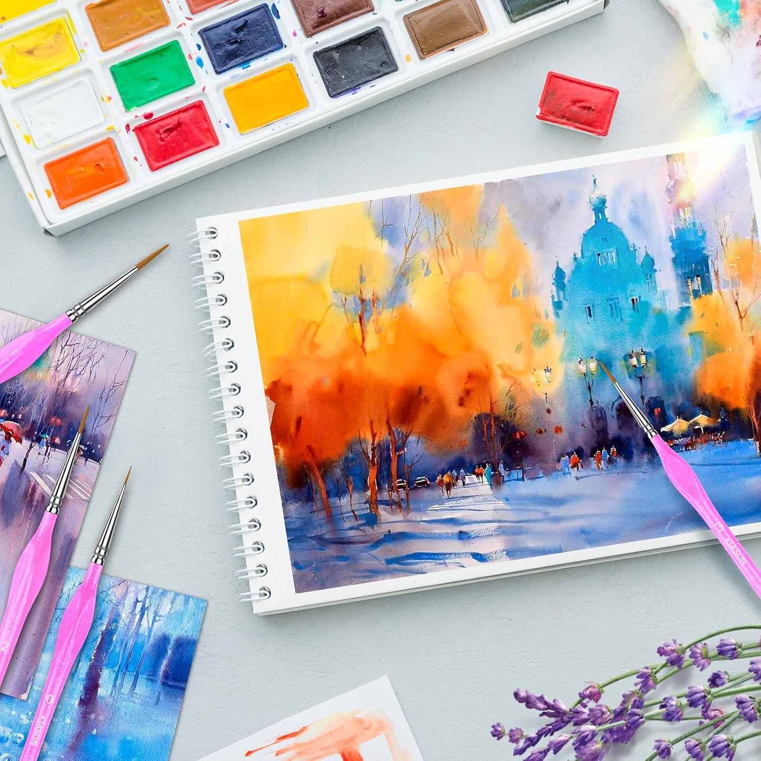 10 Pinceles Miniatura KIASON para Detalles Finos - Magenta