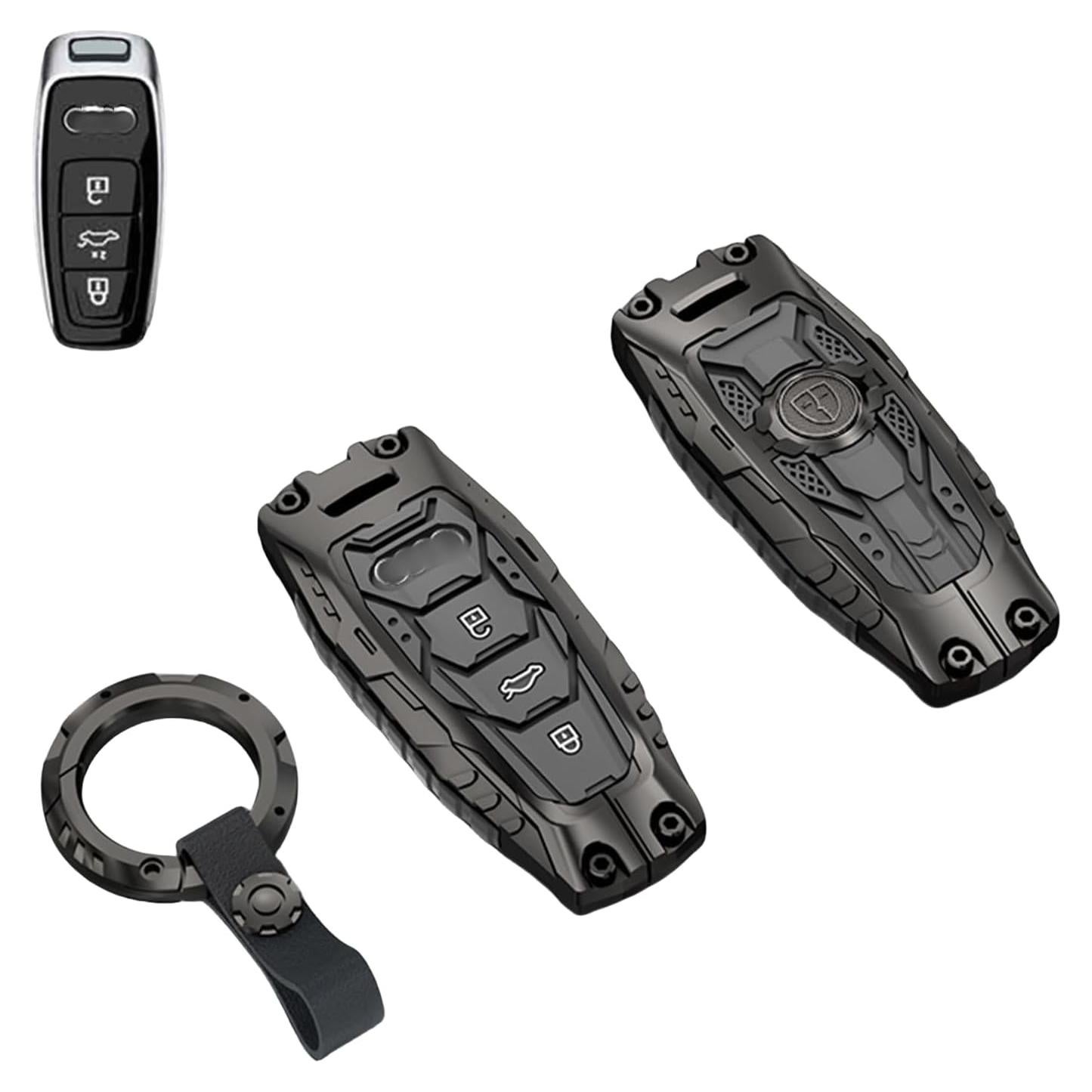 Funda de Llave de Metal Audi Tipo A-Negro para A3 A6 A7 A8 Q7 Q8
