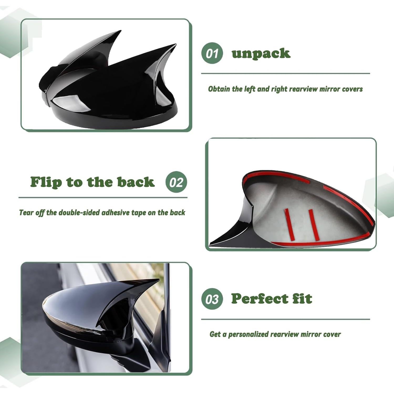 Cubierta de Espejo Lateral AULESSE para Civic 2022-2025 Negro