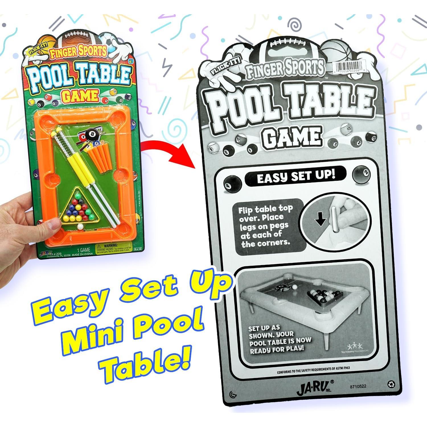 Juego de Mesa de Billar Mini JA-RU 30 cm con Queues y Bolas