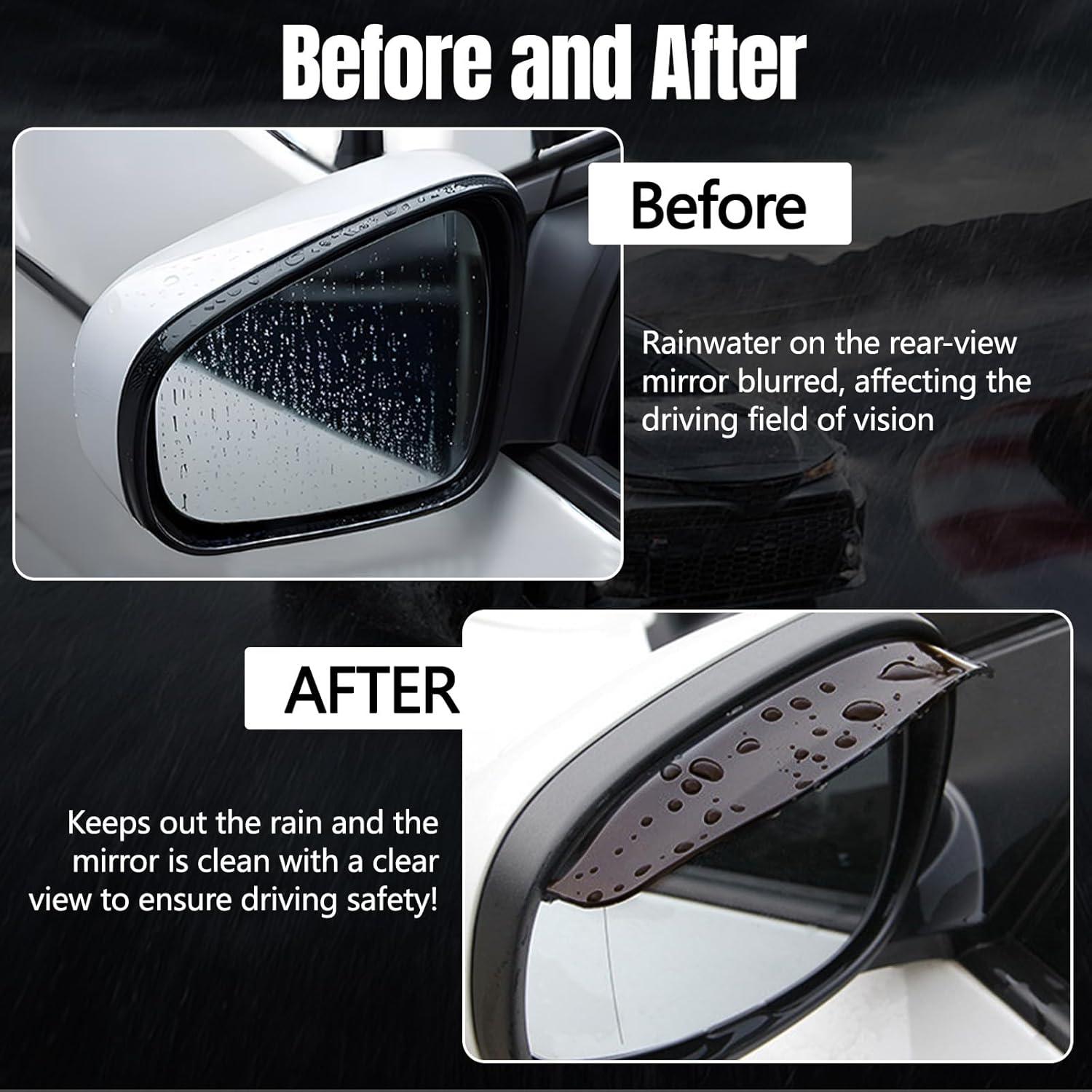 Visera de Lluvia Hovom para Espejo de Coche 2PCS Negro