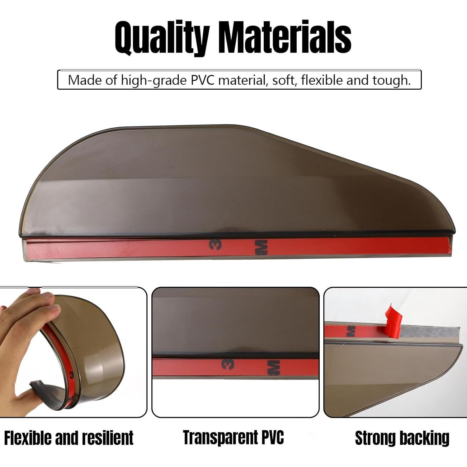 Visera de Lluvia Hovom para Espejo de Coche 2PCS Negro