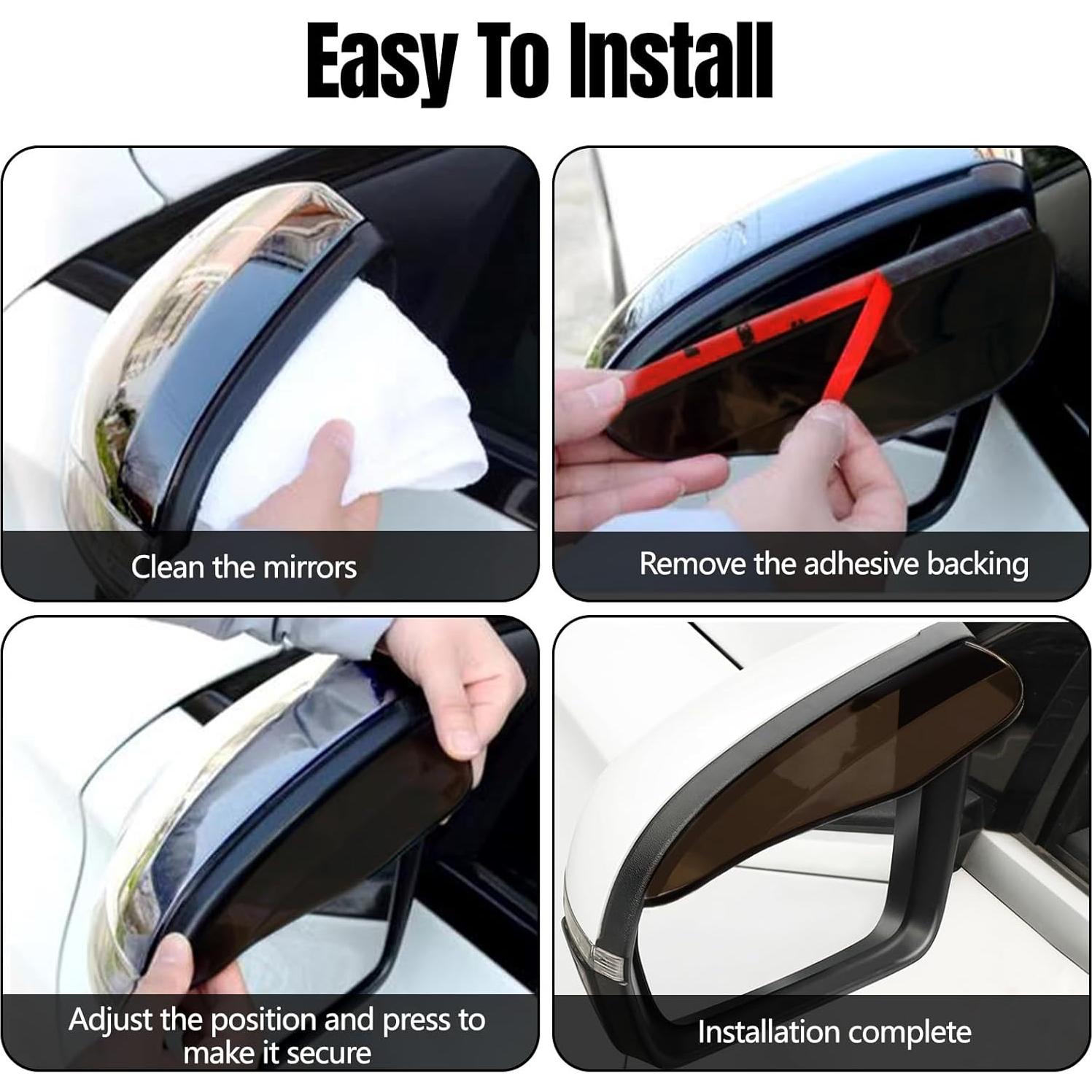 Visera de Lluvia Hovom para Espejo de Coche 2PCS Negro