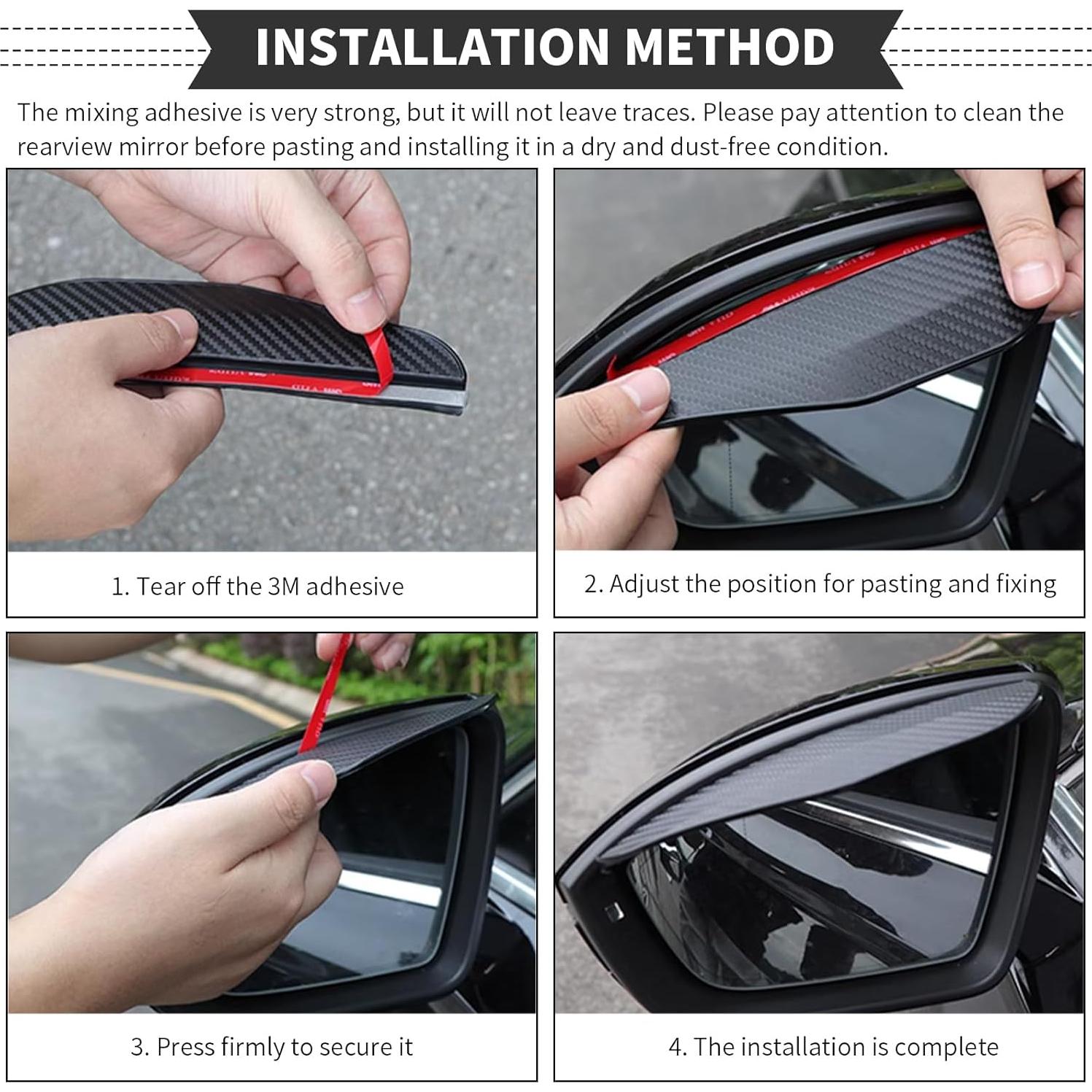 2 PCS Protector de Lluvia para Espejo Retrovisor Tesnaao