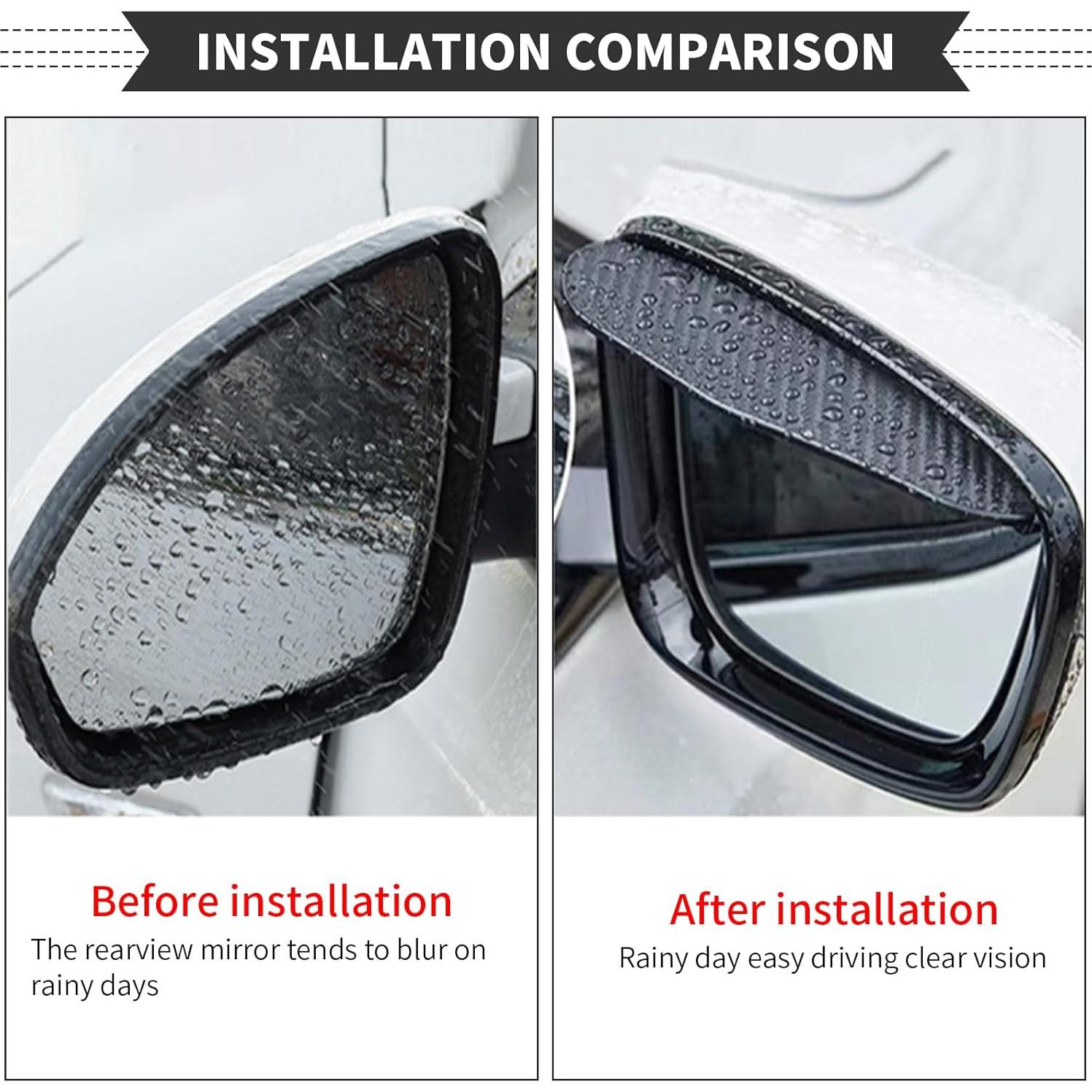 2 PCS Protector de Lluvia para Espejo Retrovisor Tesnaao