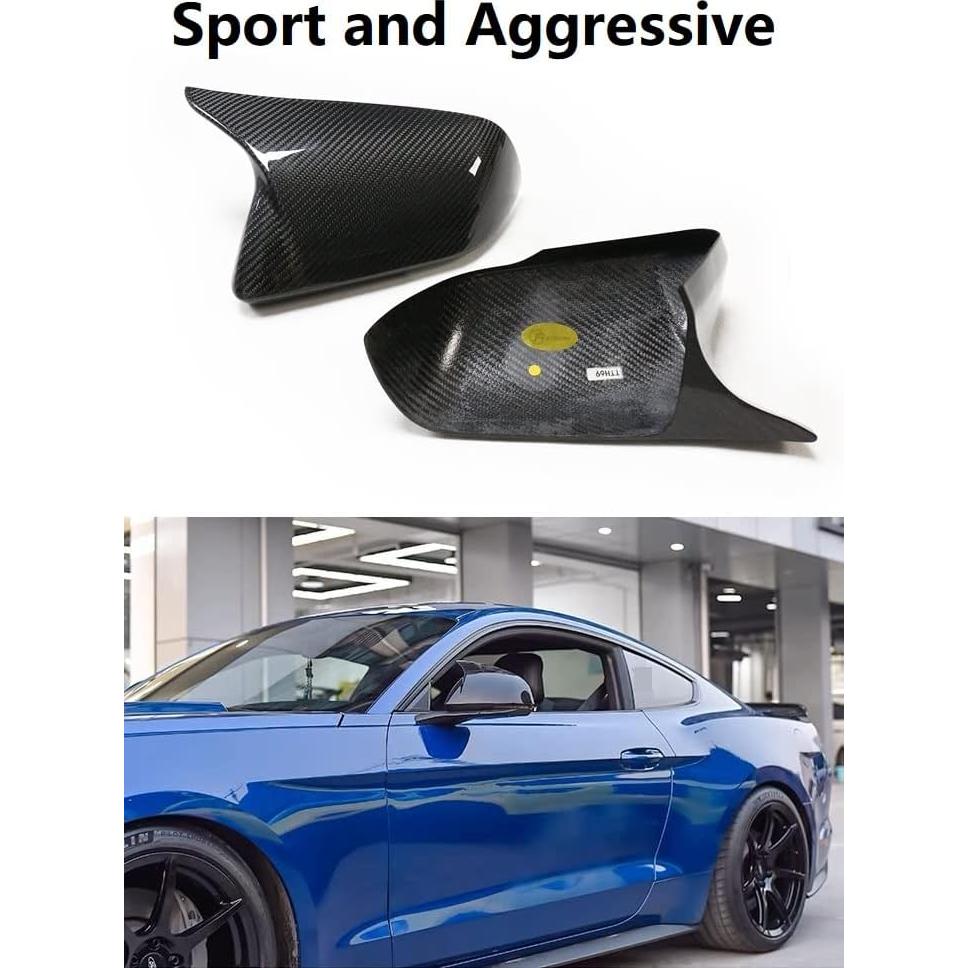 Cubiertas de Espejo Lateral Fibra de Carbono TanKin para Ford Mustang 2015-2024