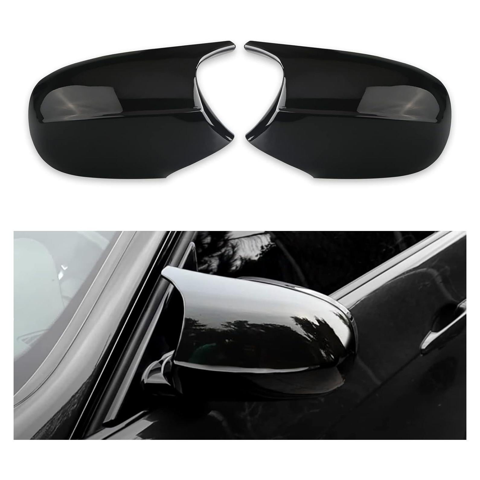 Tapa de Espejo Retrovisor JDMON para BMW E90 E91 E92 E93 2008-2013 Negro Brillante