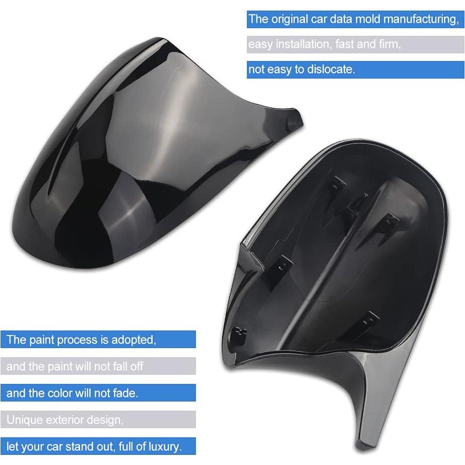 Tapa de Espejo Retrovisor JDMON para BMW E90 E91 E92 E93 2008-2013 Negro Brillante
