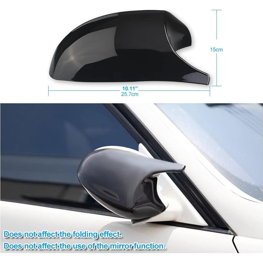 Tapa de Espejo Retrovisor JDMON para BMW E90 E91 E92 E93 2008-2013 Negro Brillante