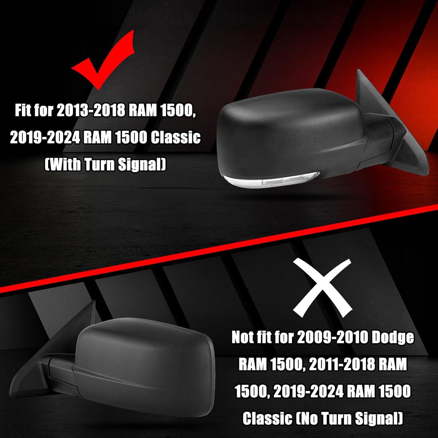 Cubiertas de Espejo Lateral Sportuli para Dodge Ram 1500 2009-2024