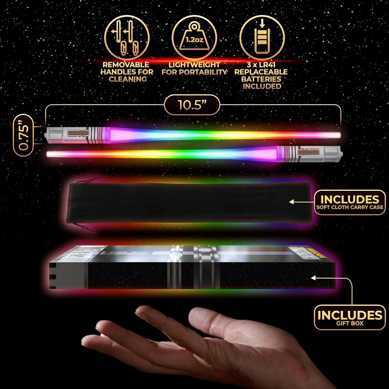 Palillos de Luz LED Saber Chops 4 PARES Colores Brillantes