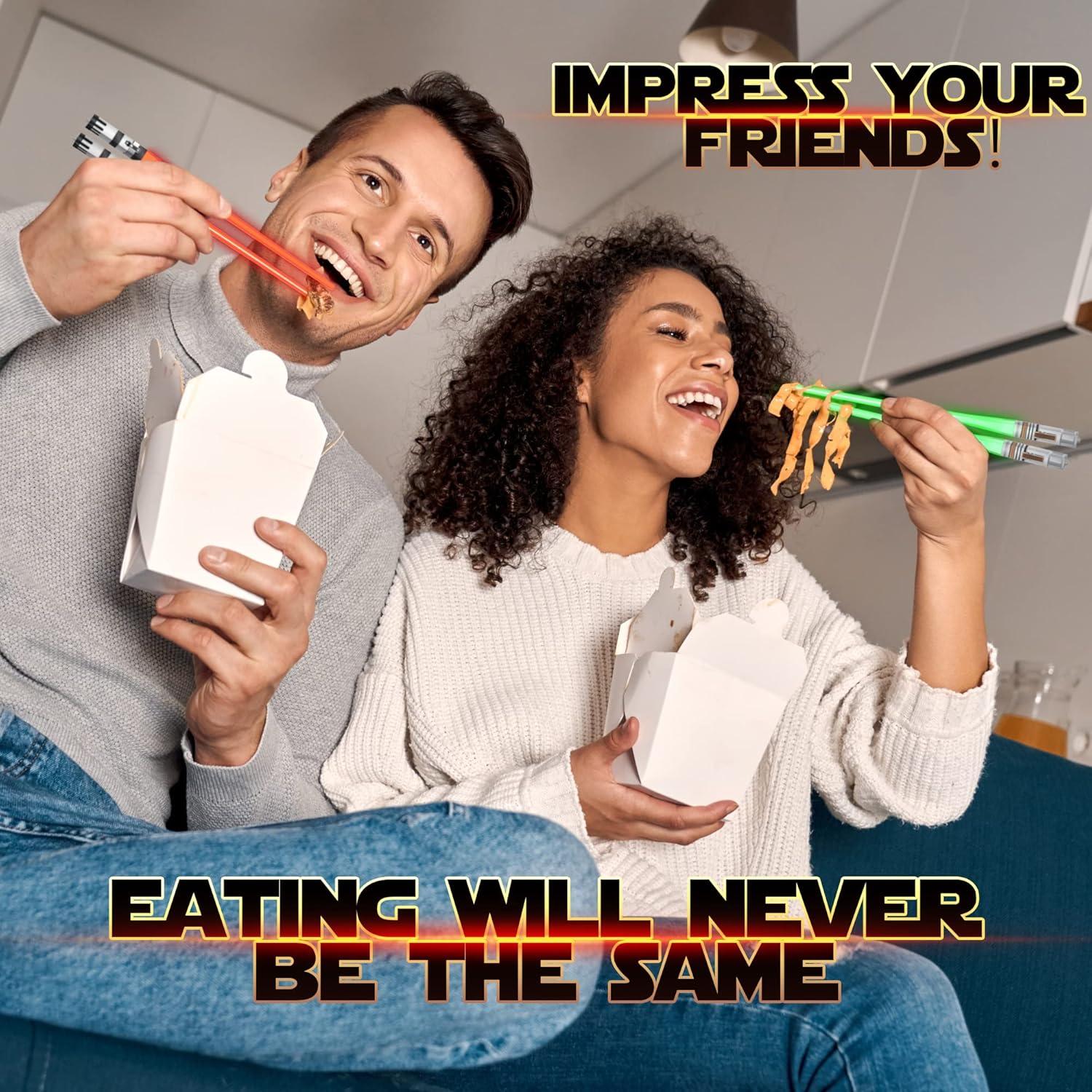 Palillos LED Star Wars Sable de Luz 4 Pares Reutilizables