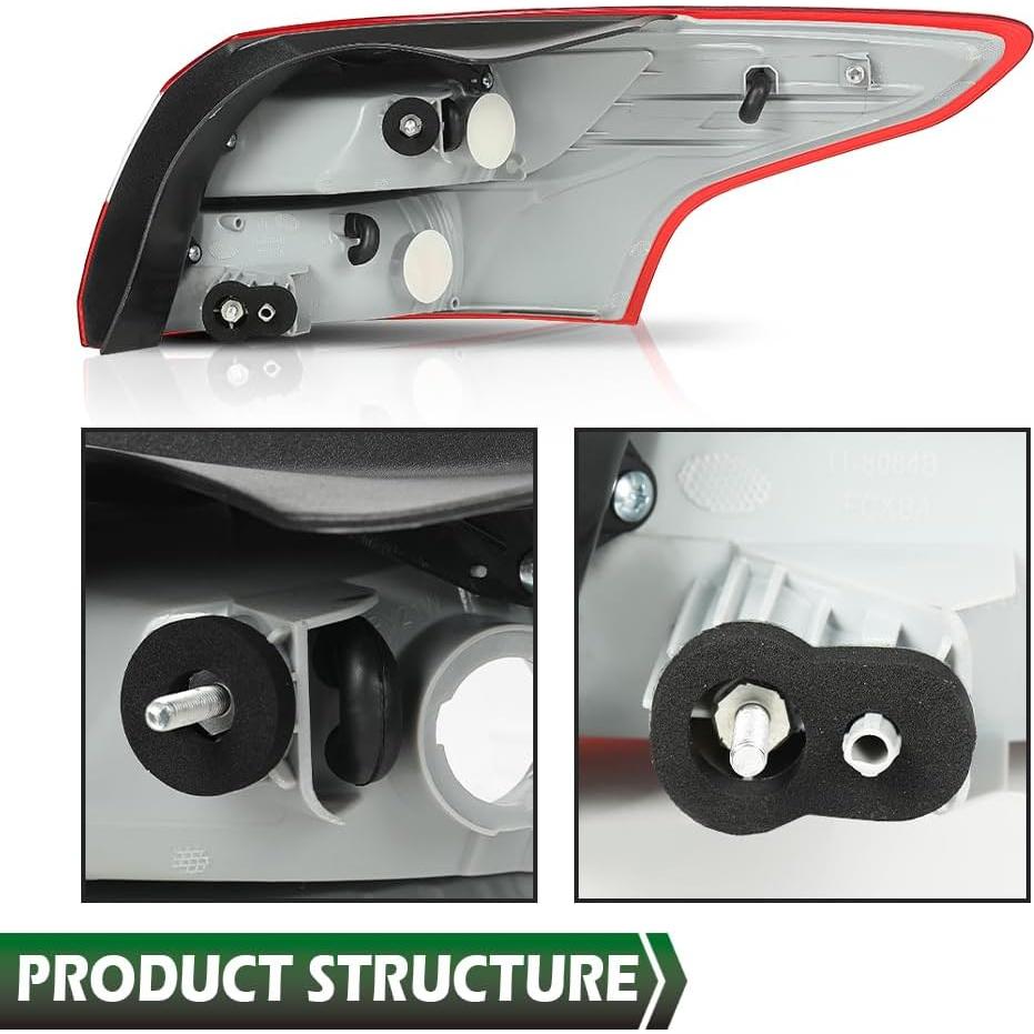 Luces traseras LQI para Ford Focus sedán 2012-2014 - Rojo