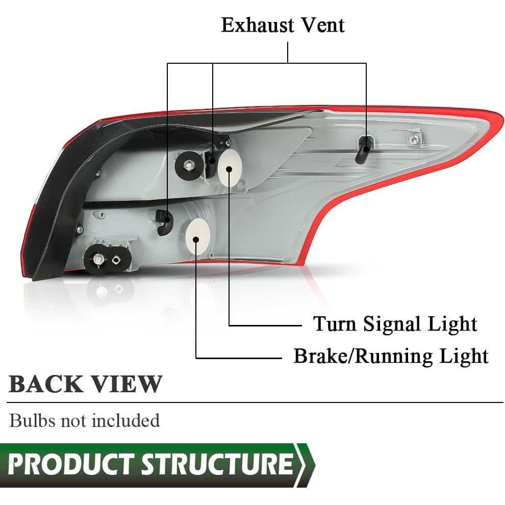 Luces traseras LQI para Ford Focus sedán 2012-2014 - Rojo