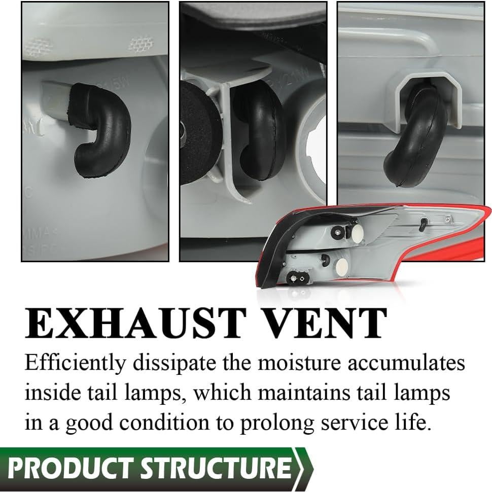 Luces traseras LQI para Ford Focus sedán 2012-2014 - Rojo