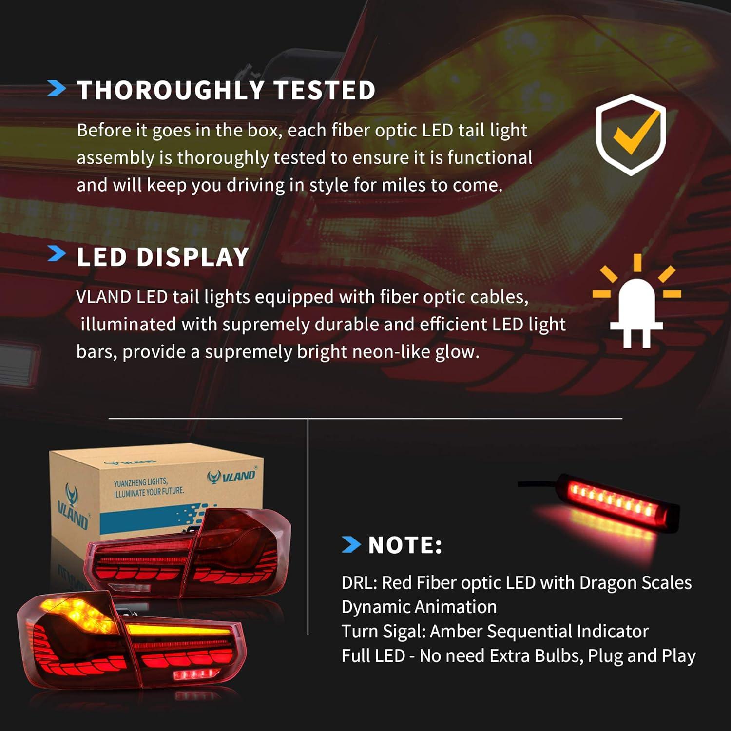 Luces Traseras OLED VLAND para BMW F30 F35 F80 2013-2018