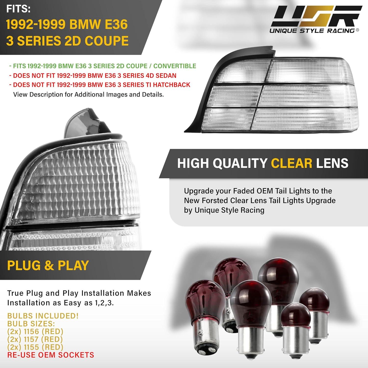 Juego de Lámparas Traseras USR para BMW E36 2D Coupe 1992-1999