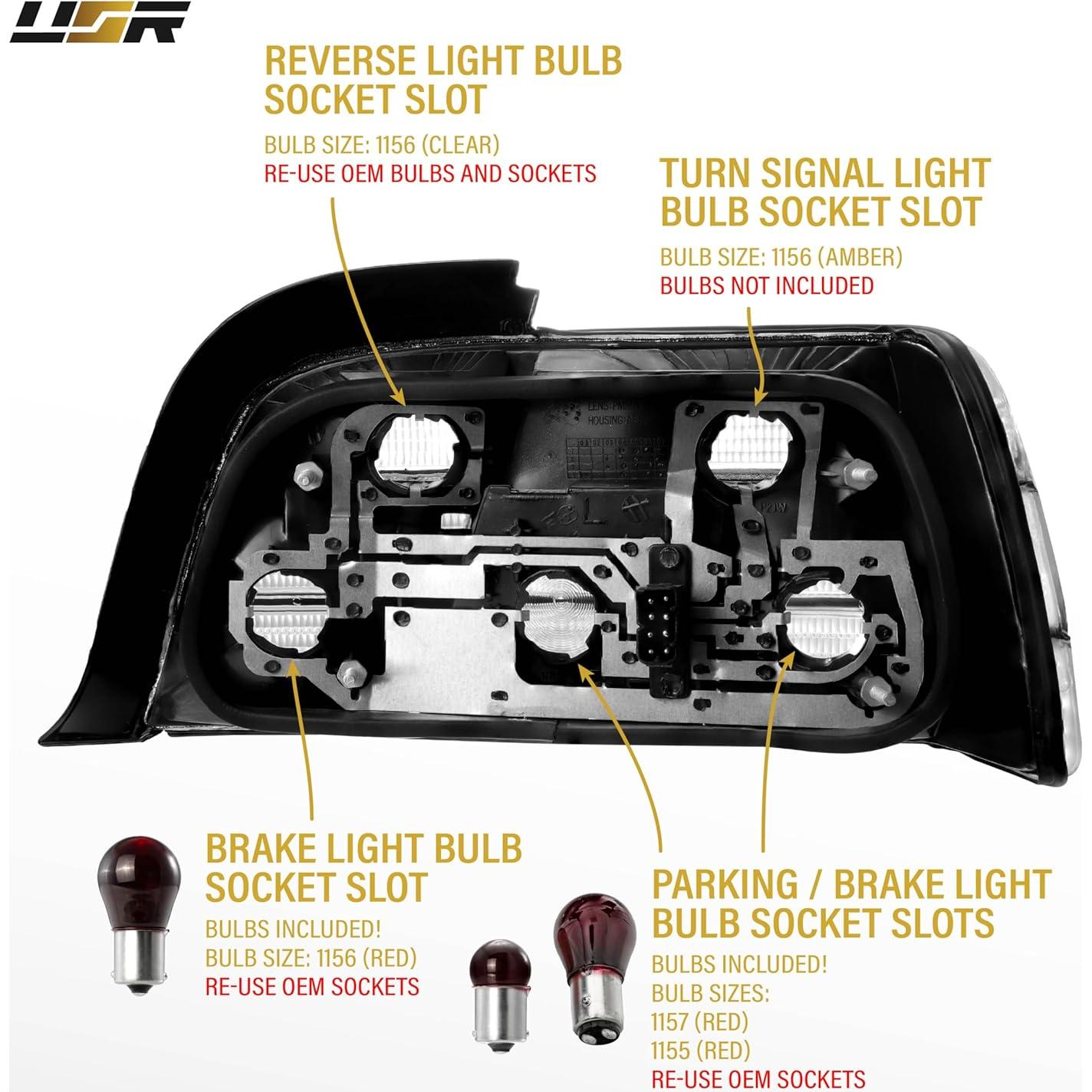 Juego de Lámparas Traseras USR para BMW E36 2D Coupe 1992-1999