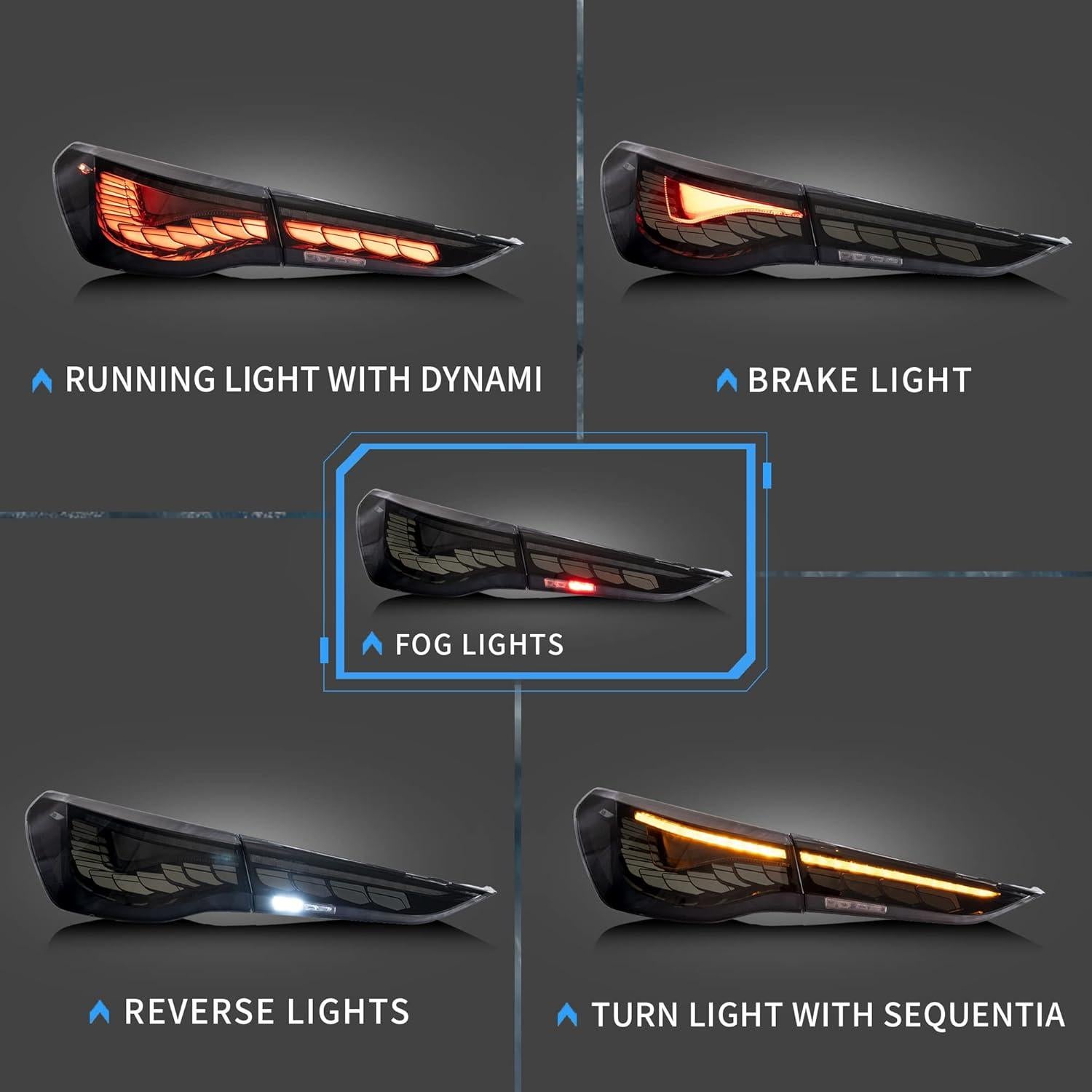 Luces Traseras VLAND Ahumadas para BMW Serie 4 G22/G23 2021-2023