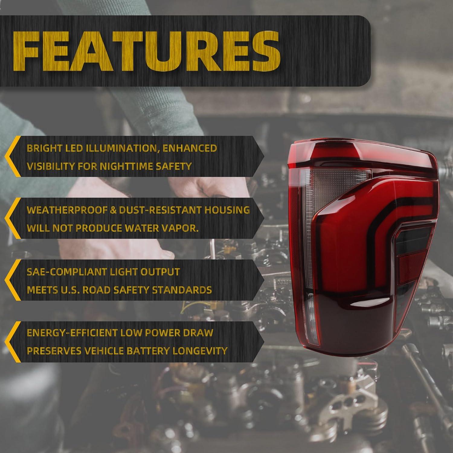 Luz Trasera LED Dasbecan Lado Pasajero Derecho Ford F150 2024-2025