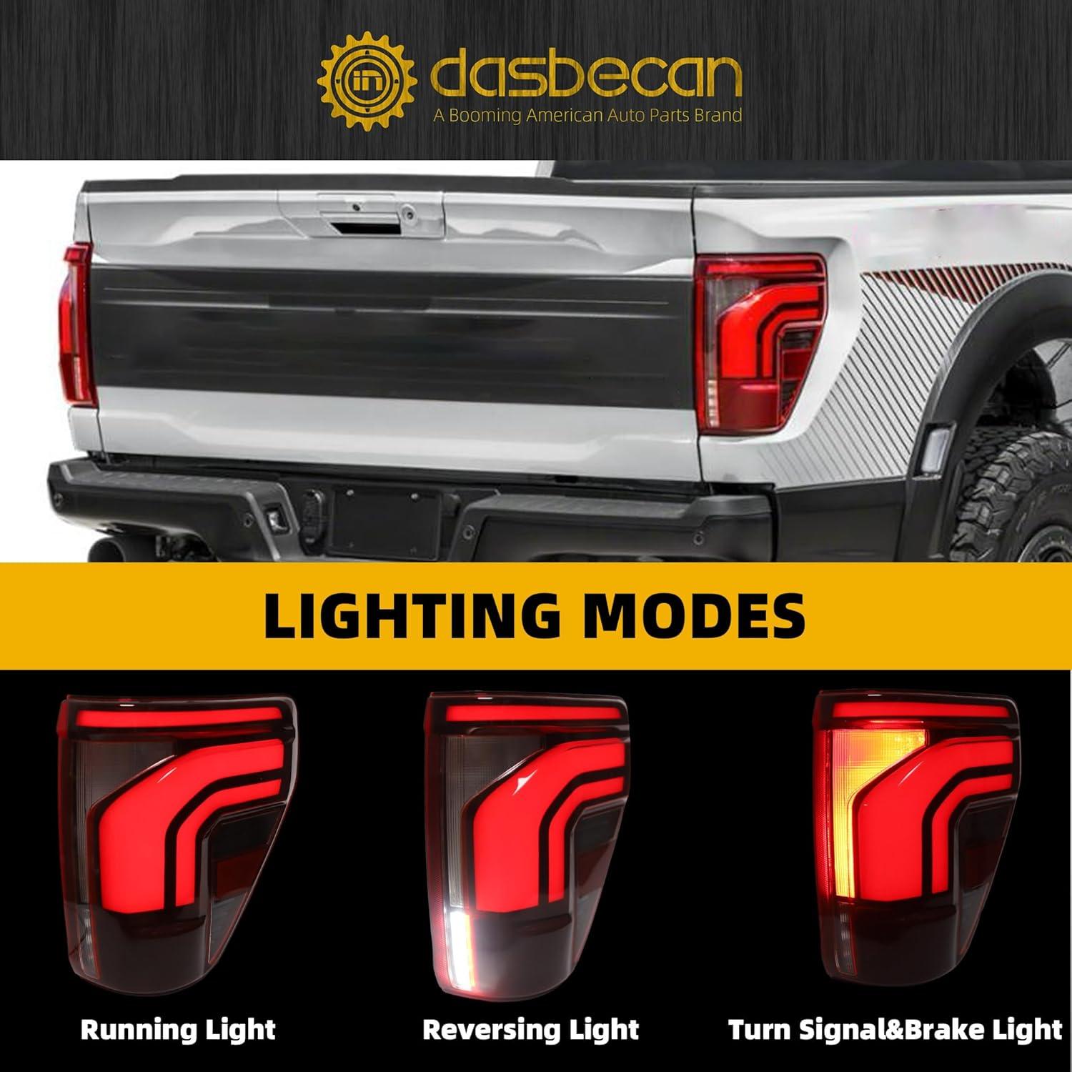 Luz Trasera LED Dasbecan Lado Pasajero Derecho Ford F150 2024-2025