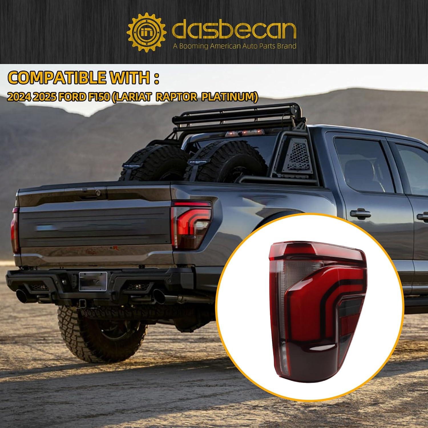 Luz Trasera LED Dasbecan Lado Pasajero Derecho Ford F150 2024-2025