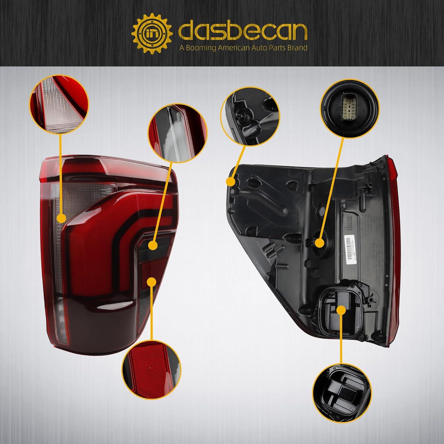 Luz Trasera LED Dasbecan Lado Pasajero Derecho Ford F150 2024-2025