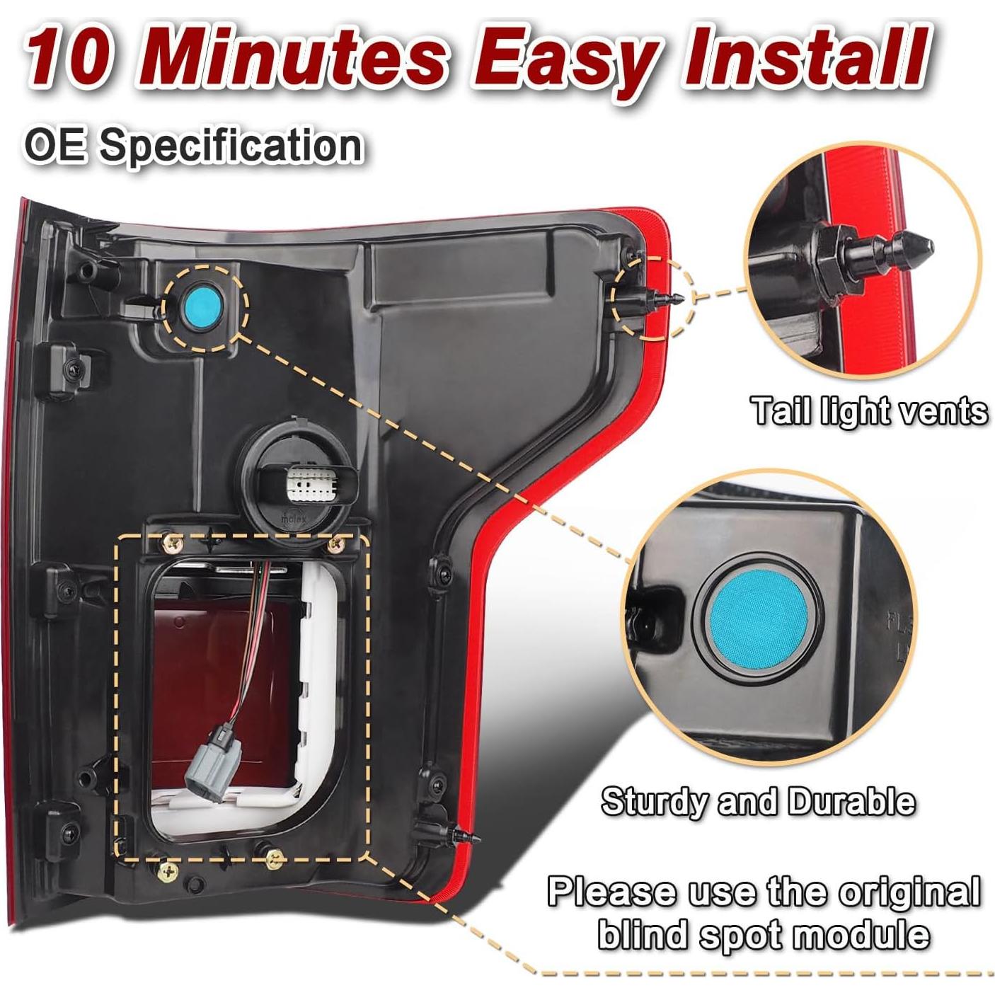 Ensamblaje de luces traseras LED ZSBMP para Ford F150 2015-2019