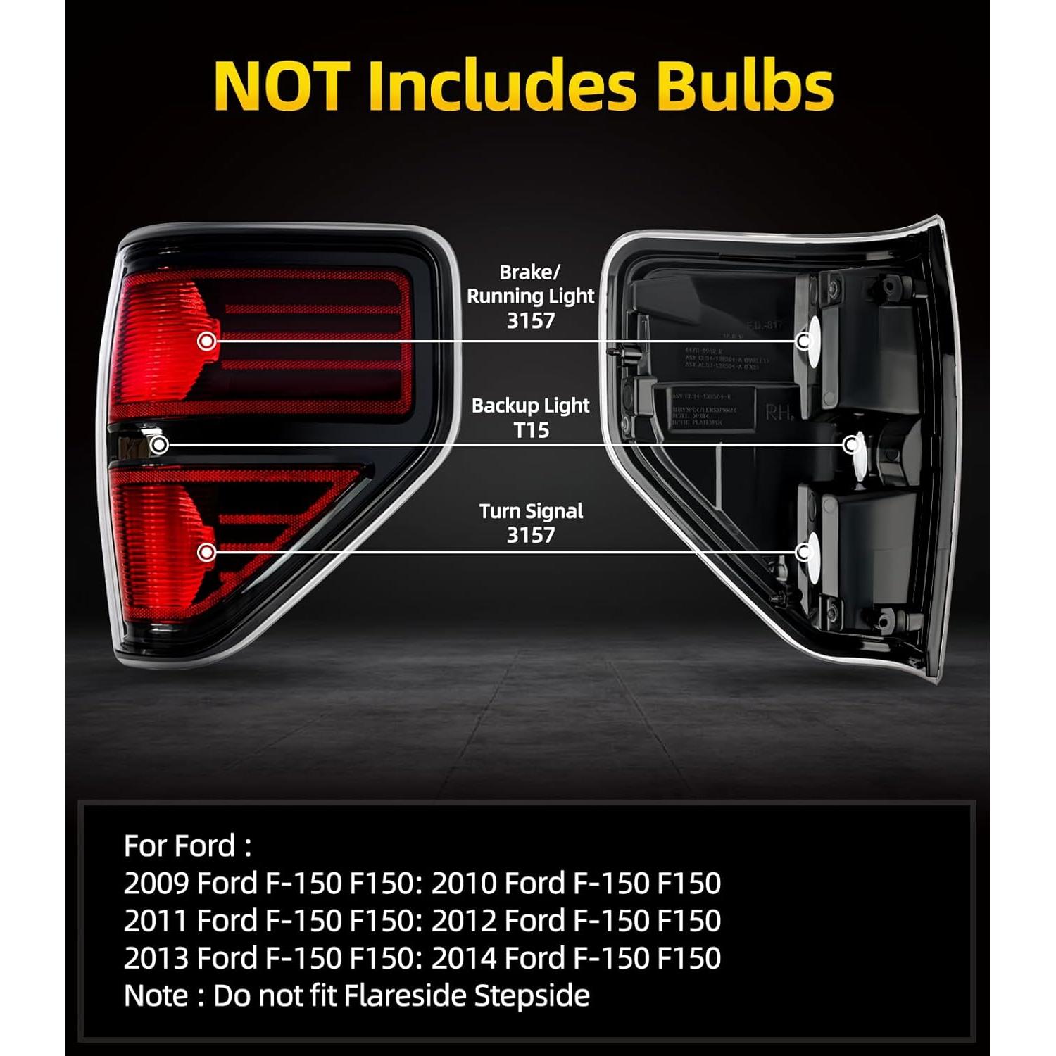 Luz Trasera de Freno OKLPF para Ford F150 2009-2014 Roja