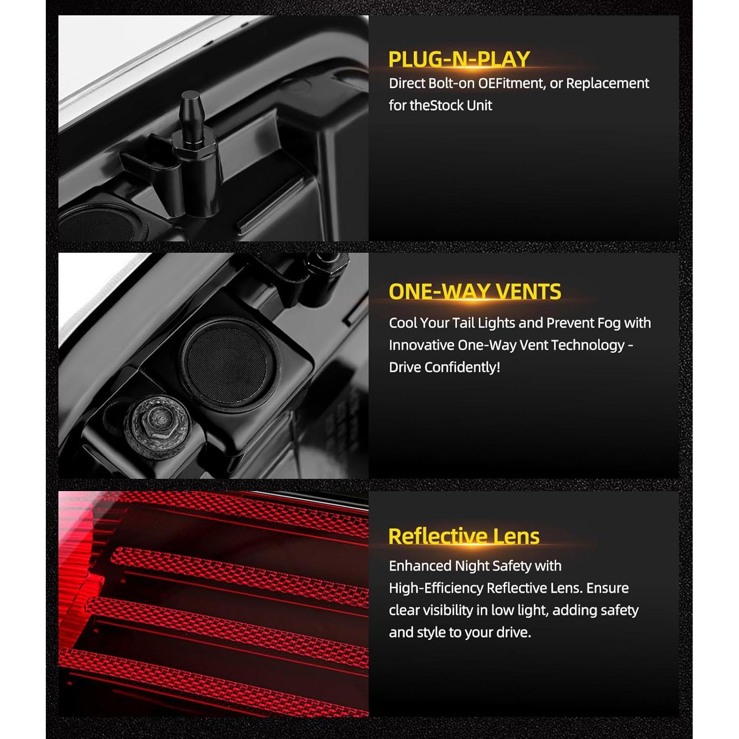 Luz Trasera de Freno OKLPF para Ford F150 2009-2014 Roja