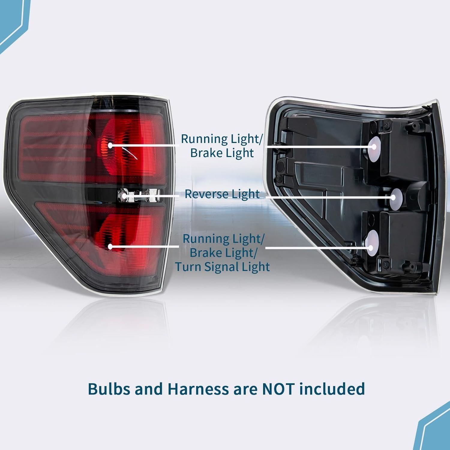 Luz de Freno Trasera VPIMOZO para Ford F150 2009-2014 Humo
