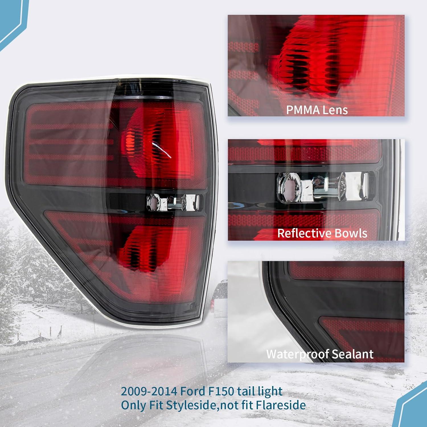 Luz de Freno Trasera VPIMOZO para Ford F150 2009-2014 Humo