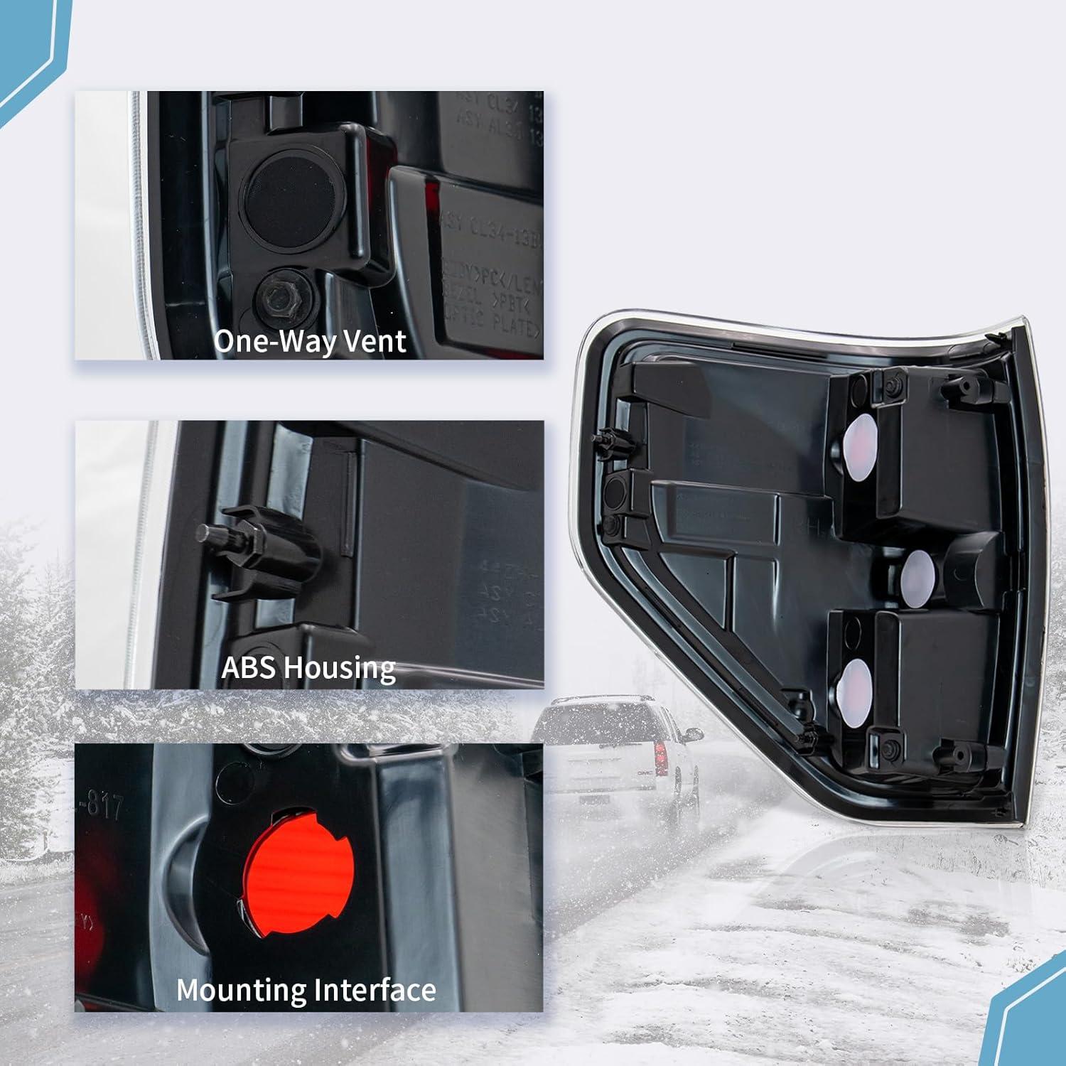 Luz de Freno Trasera VPIMOZO para Ford F150 2009-2014 Humo